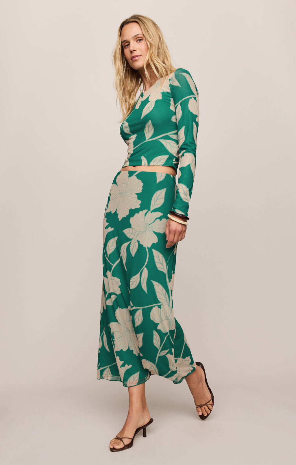 Taysha Bloom Floral Mesh Top