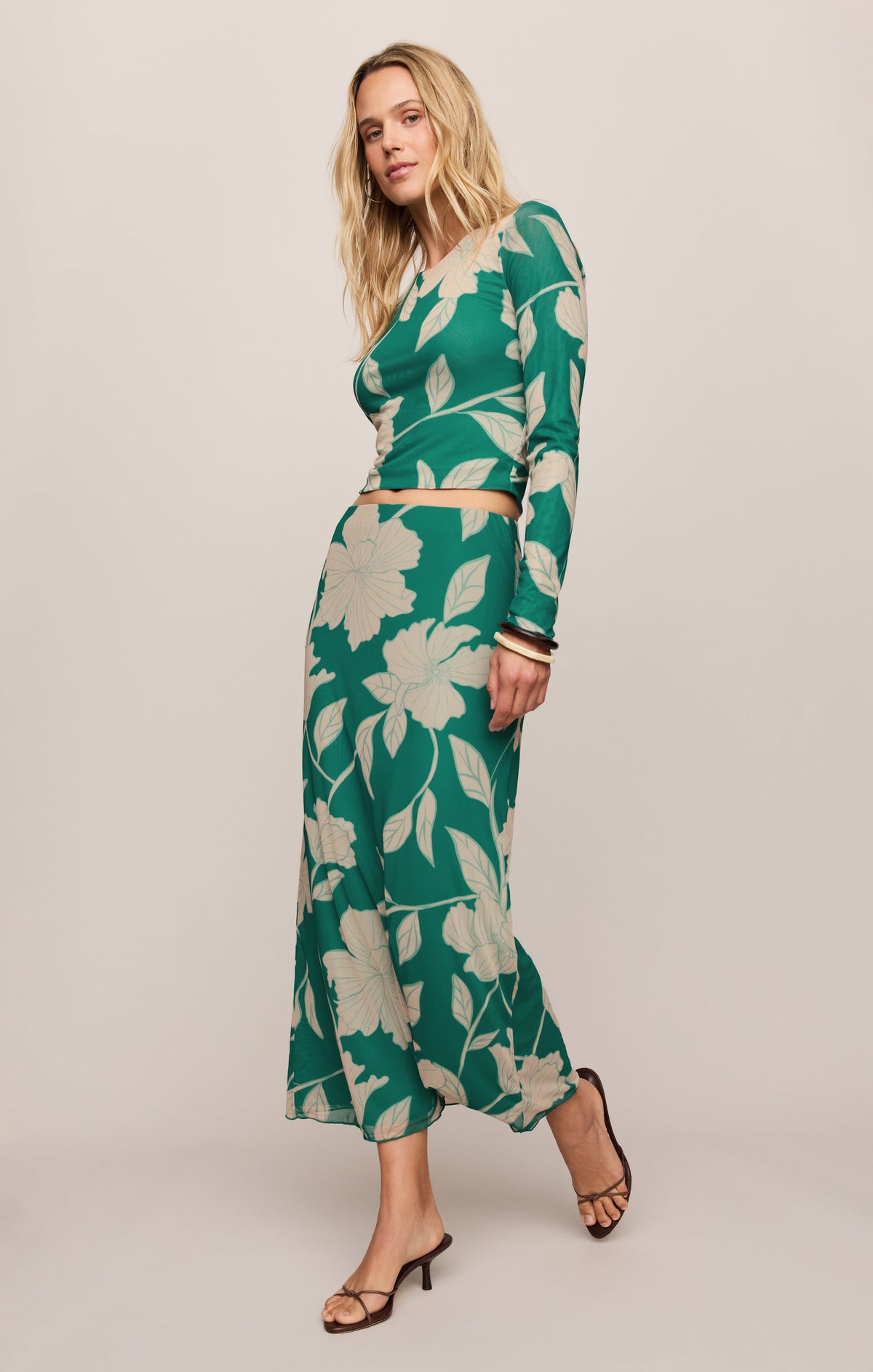 Taysha Bloom Floral Mesh Top