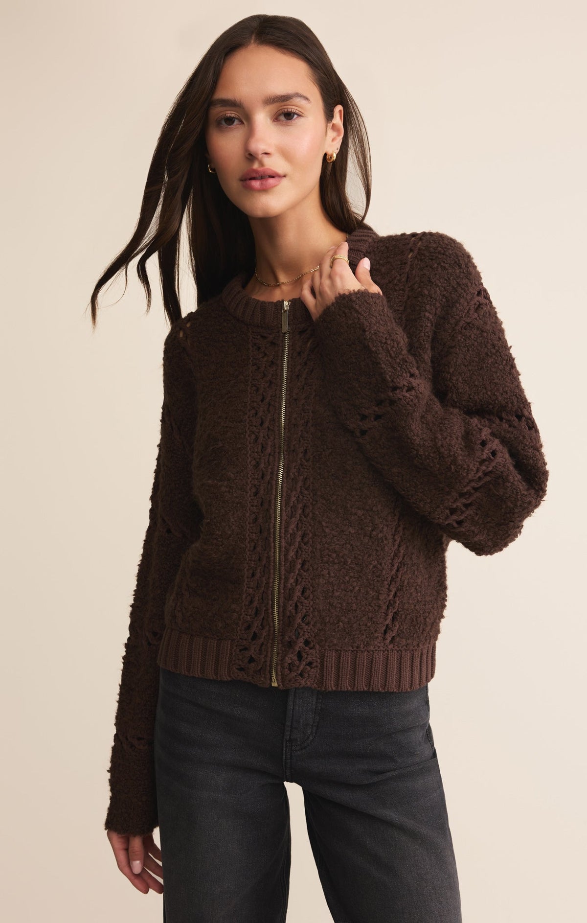 Sundance Zip-Up Sweater Jacket
