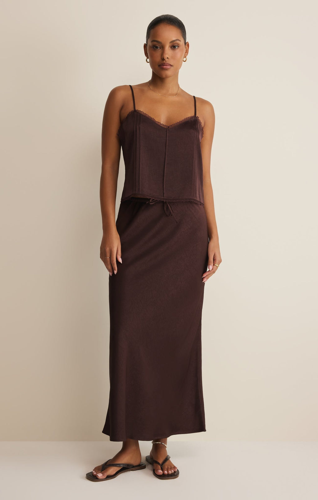 Viva Satin Midi Skirt