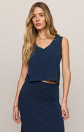 Sloane V-Neck Jersey Denim Tank