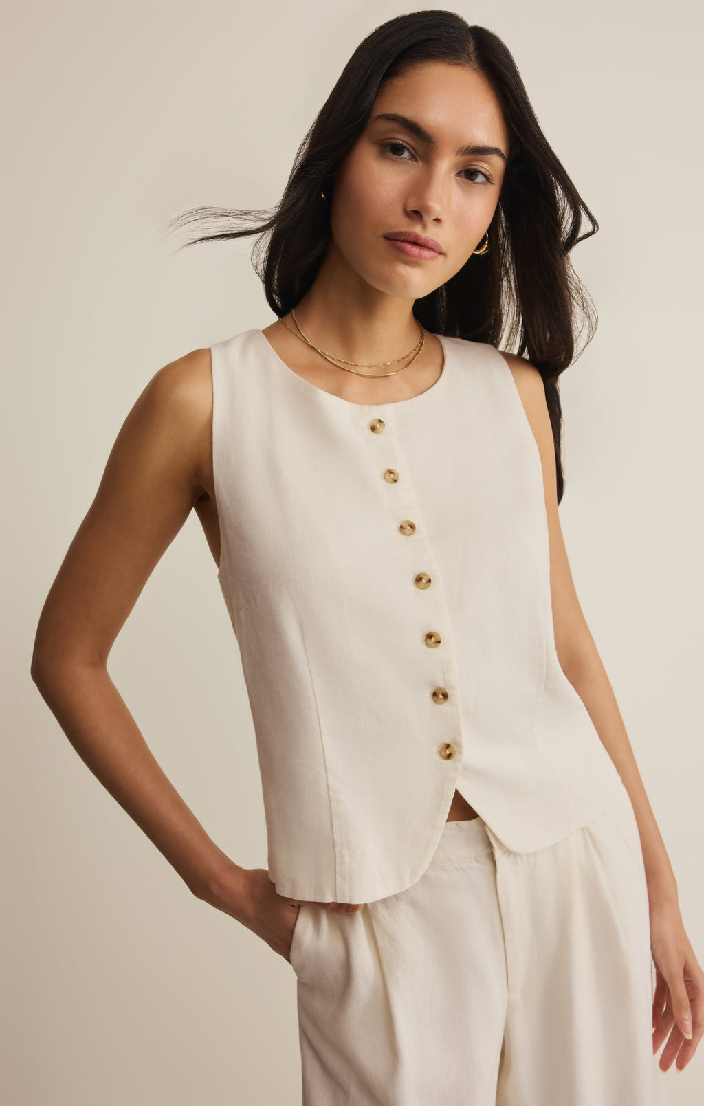 Roman Linen Vest