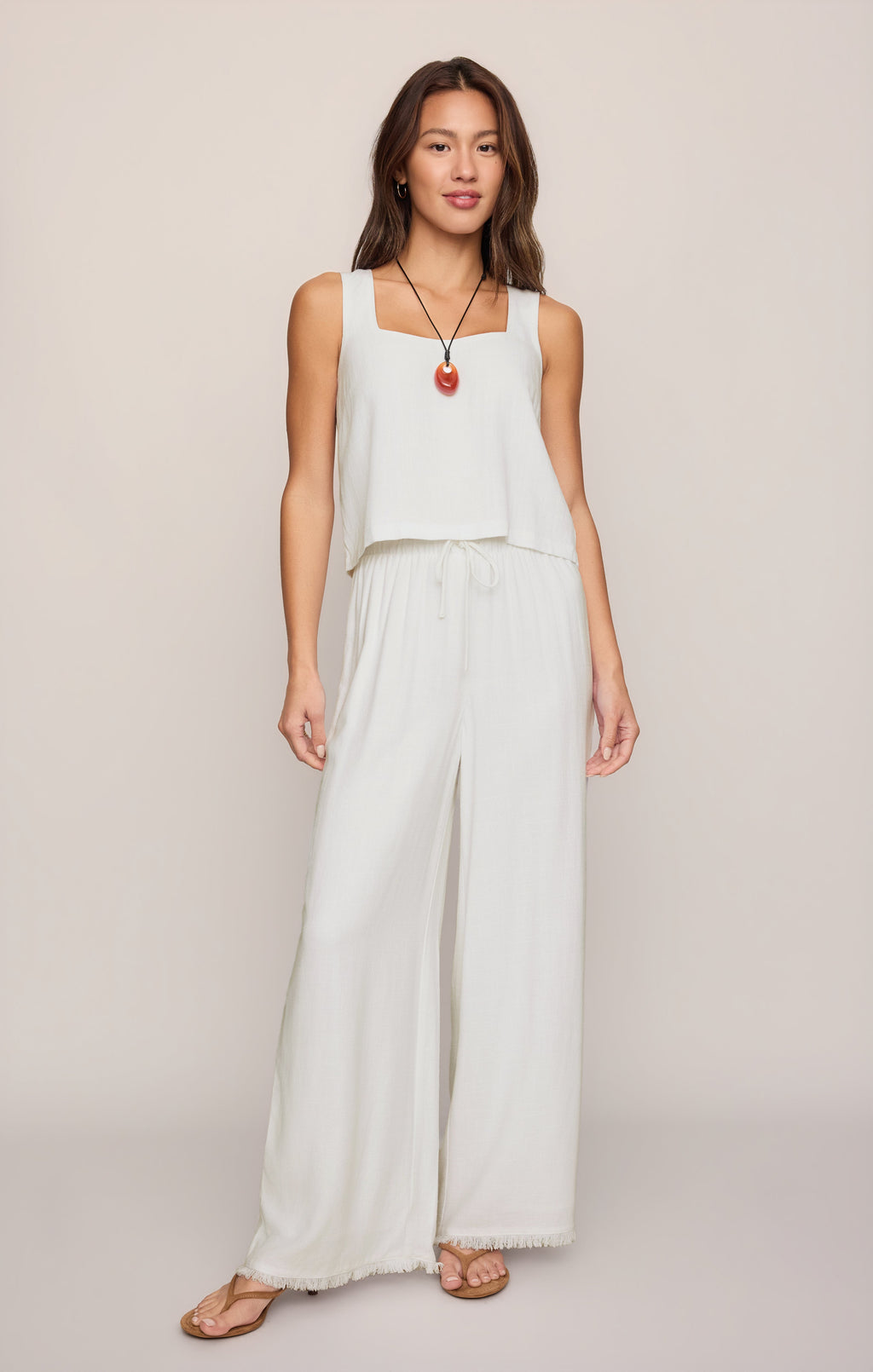 Charli Cropped Linen Tank