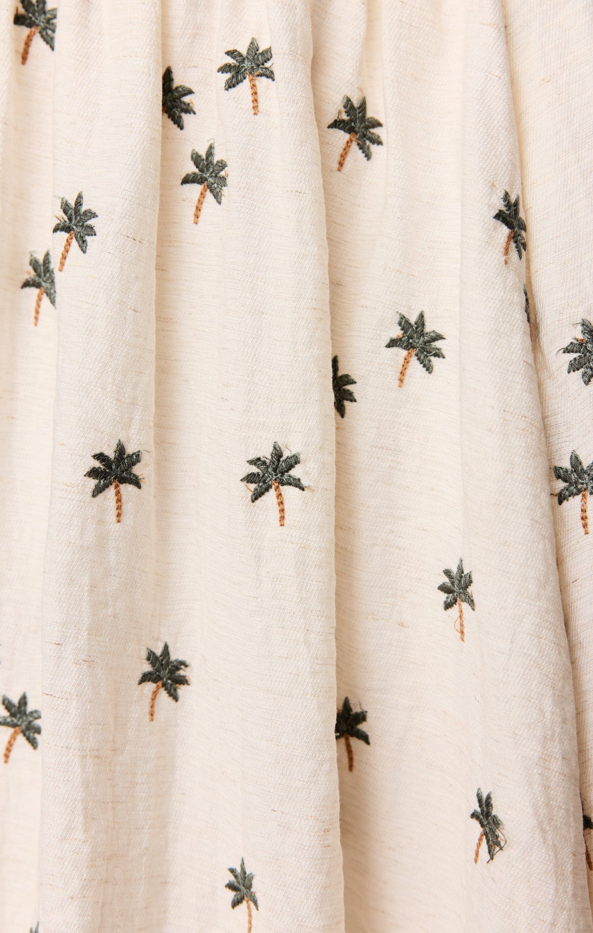 Palm Linen Midi Skirt
