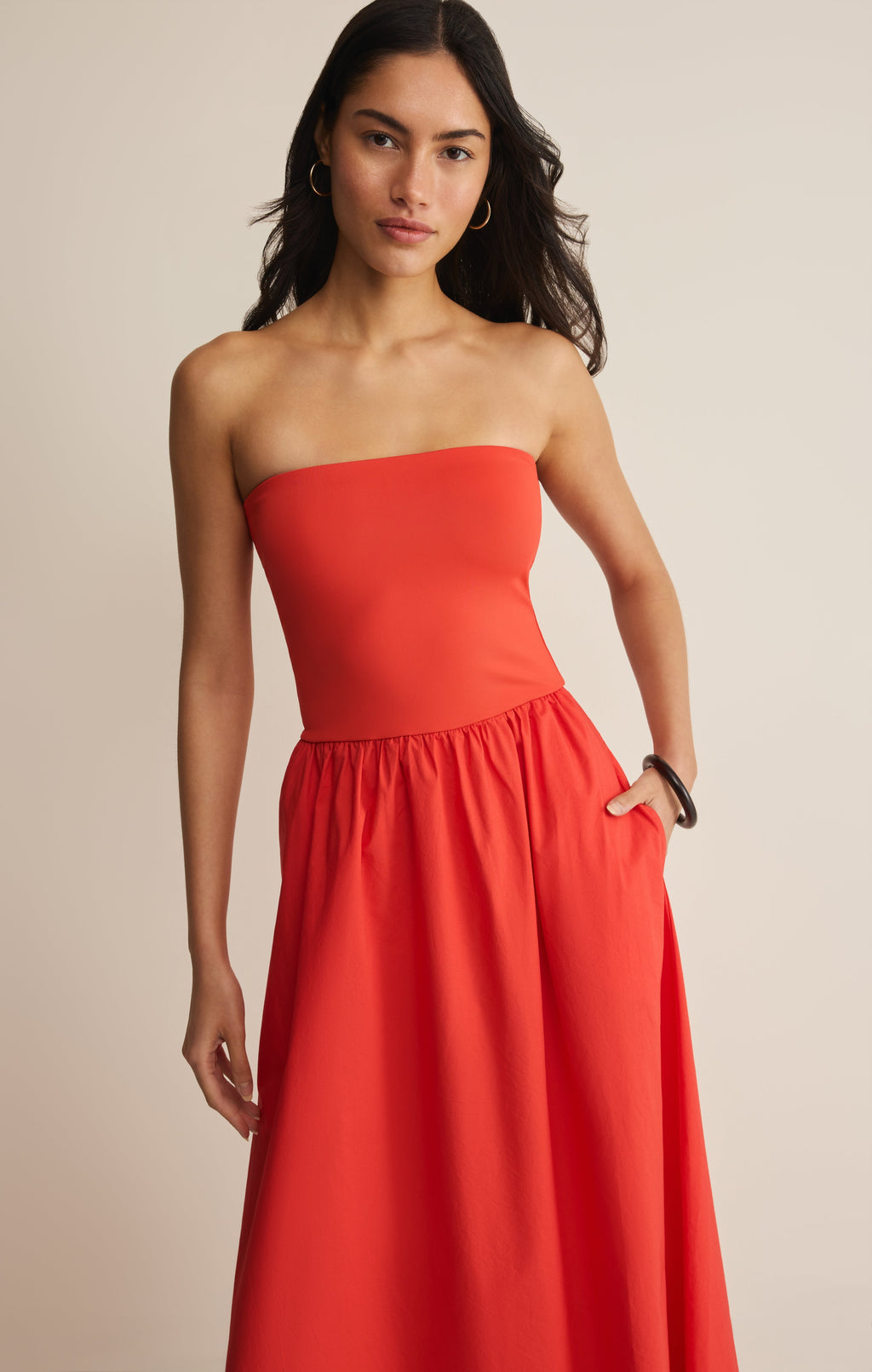 Sunsought Strapless Midi Dress