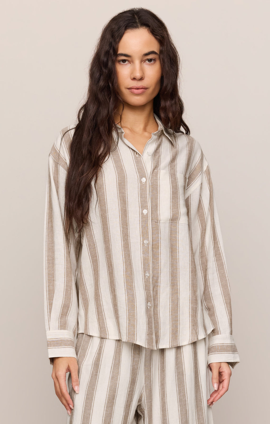 Perfect Striped Linen Button Up