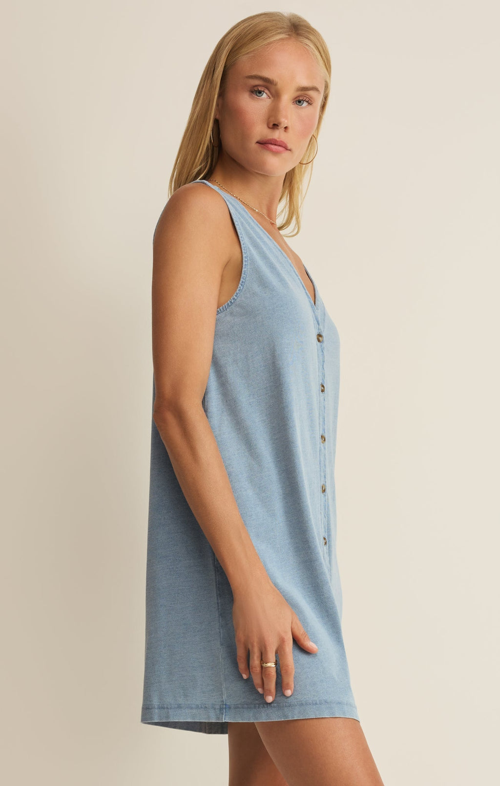 Solace Jersey Denim Mini Dress