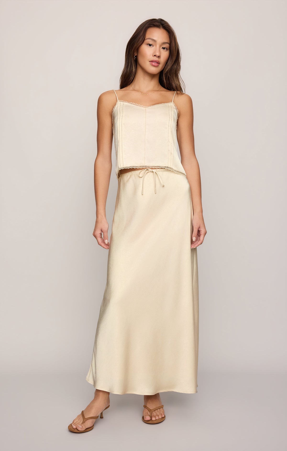 Viva Satin Midi Skirt