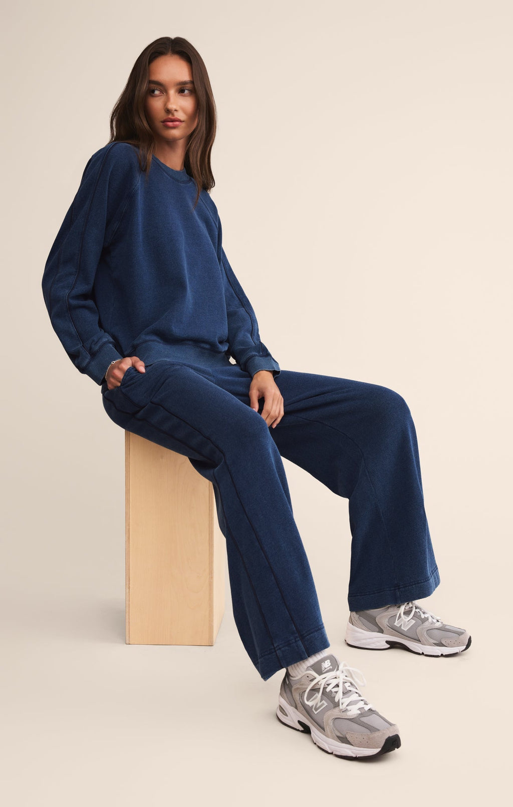 Sport Stripe Knit Denim Pant