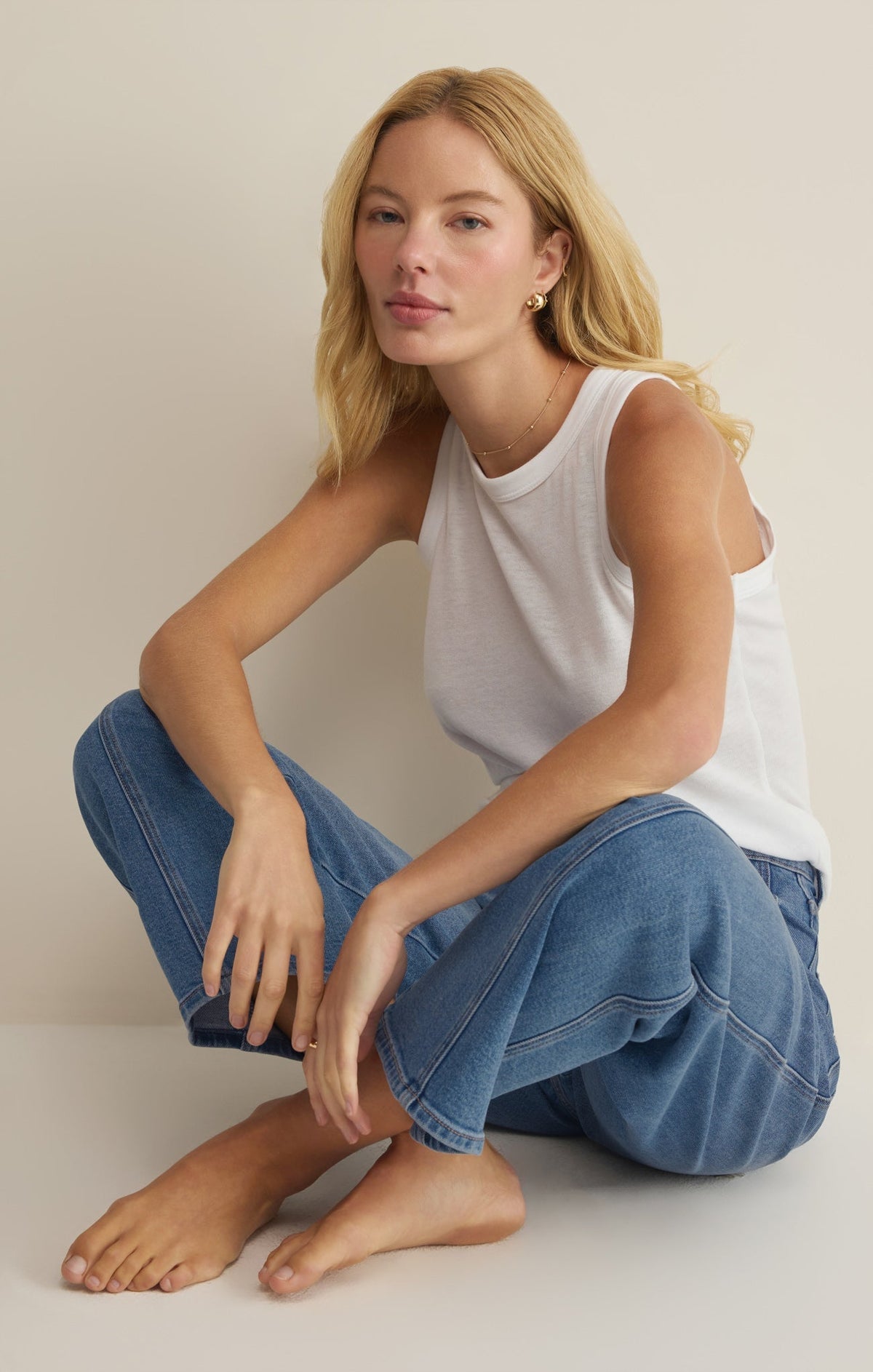 Luna High Rise Bowed Denim Pant