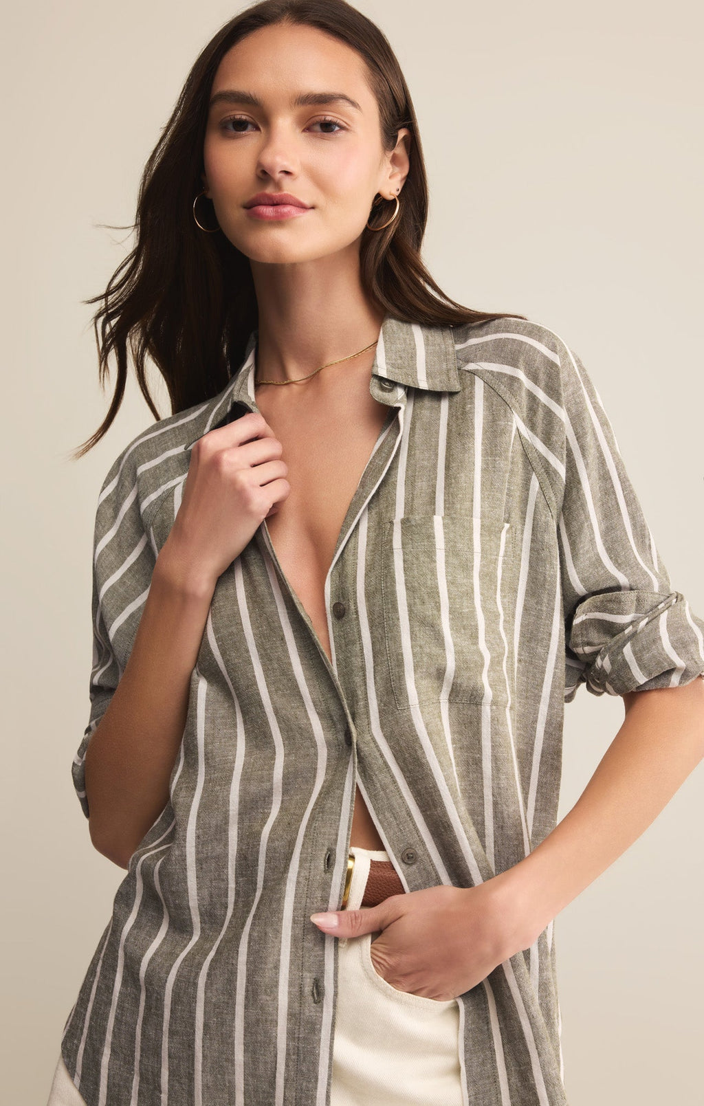 The Perfect Linen Striped Top