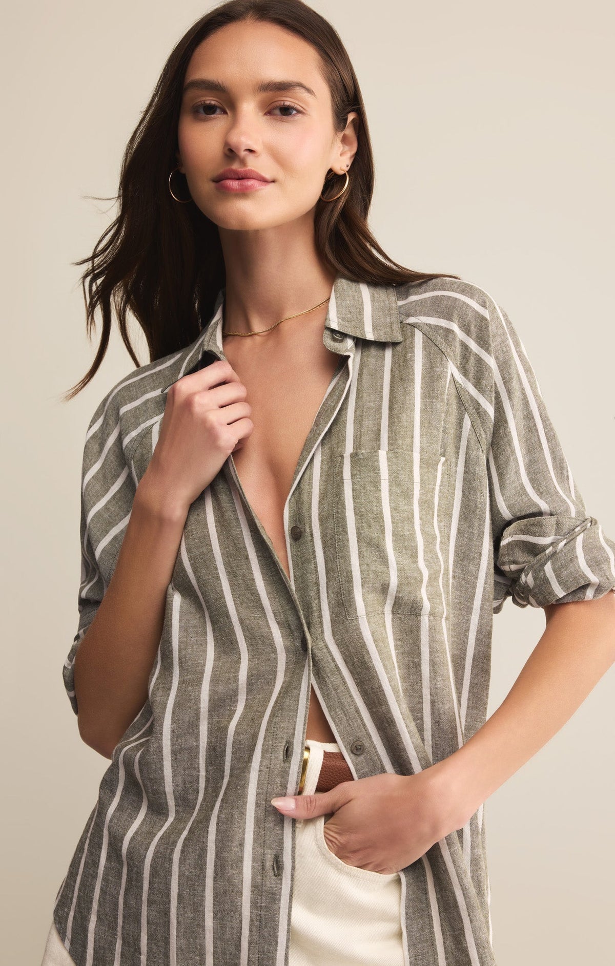 The Perfect Linen Striped Top