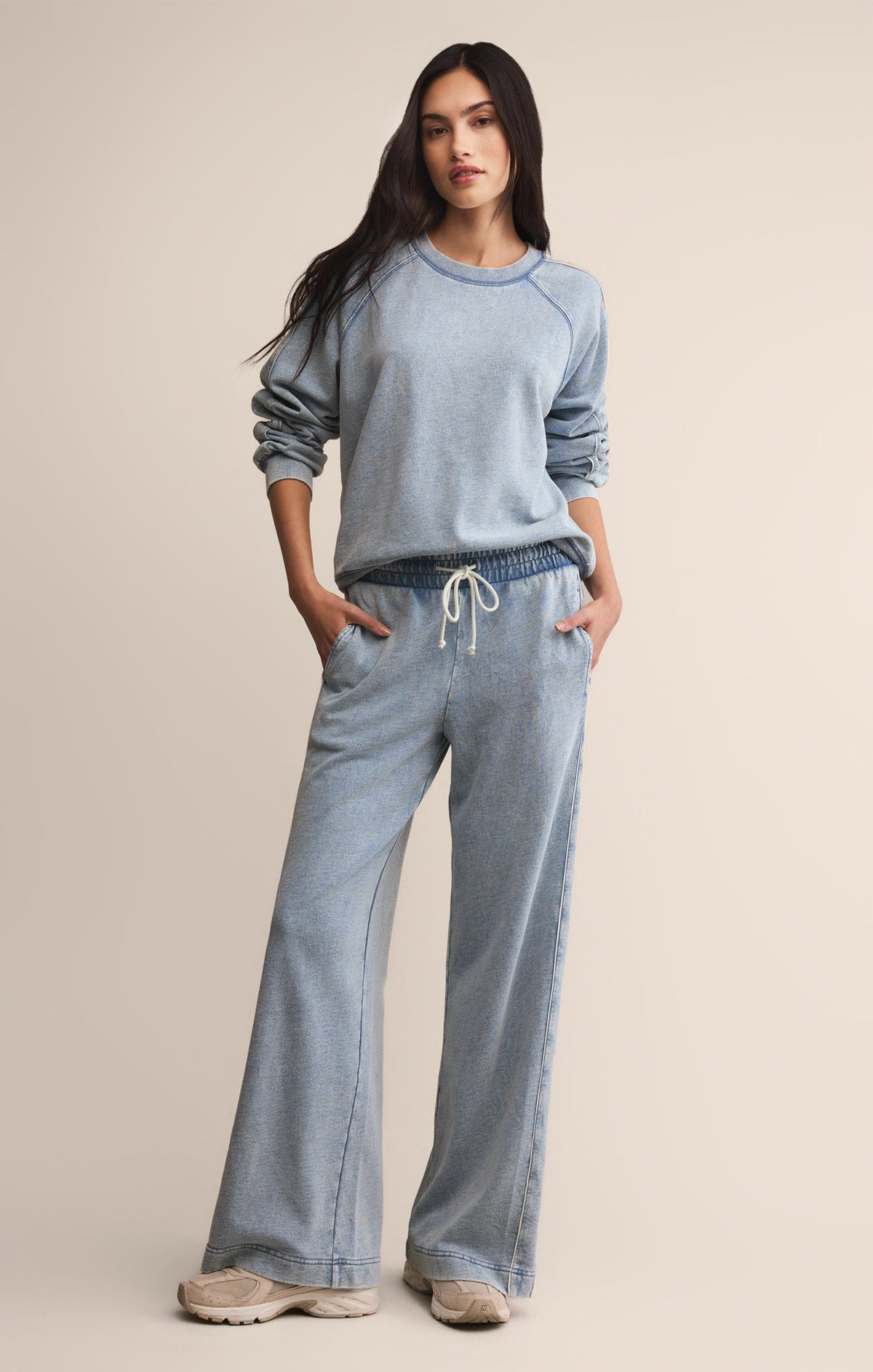 Sport Stripe Knit Denim Pant