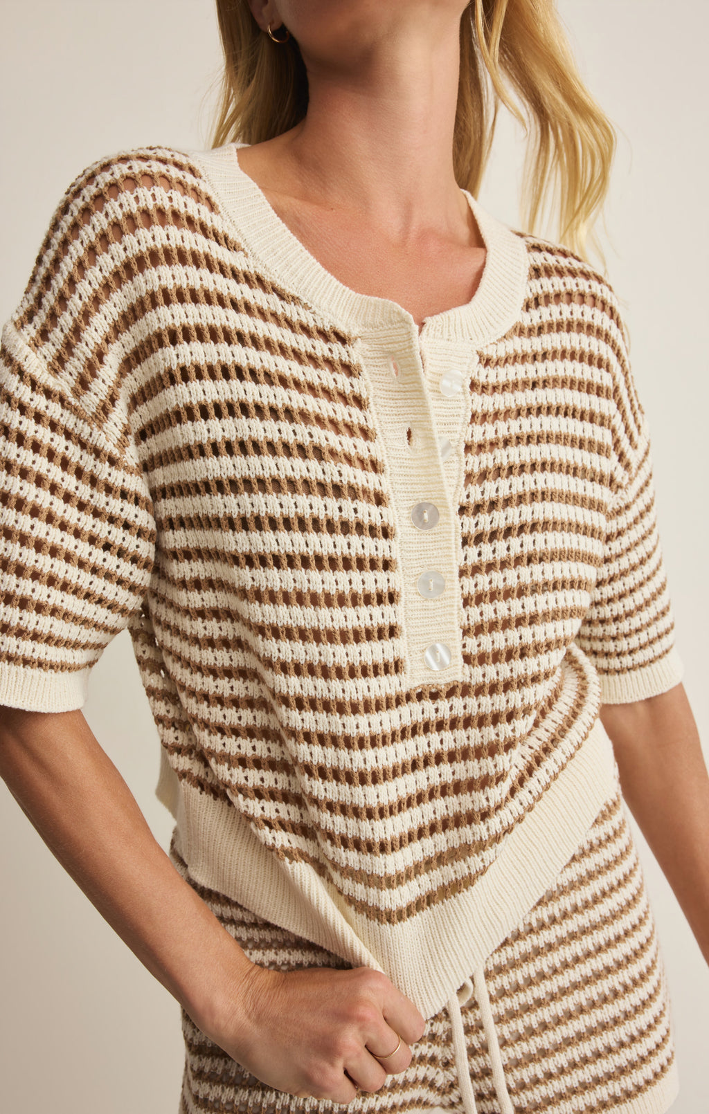 Lyla Striped Crochet Short