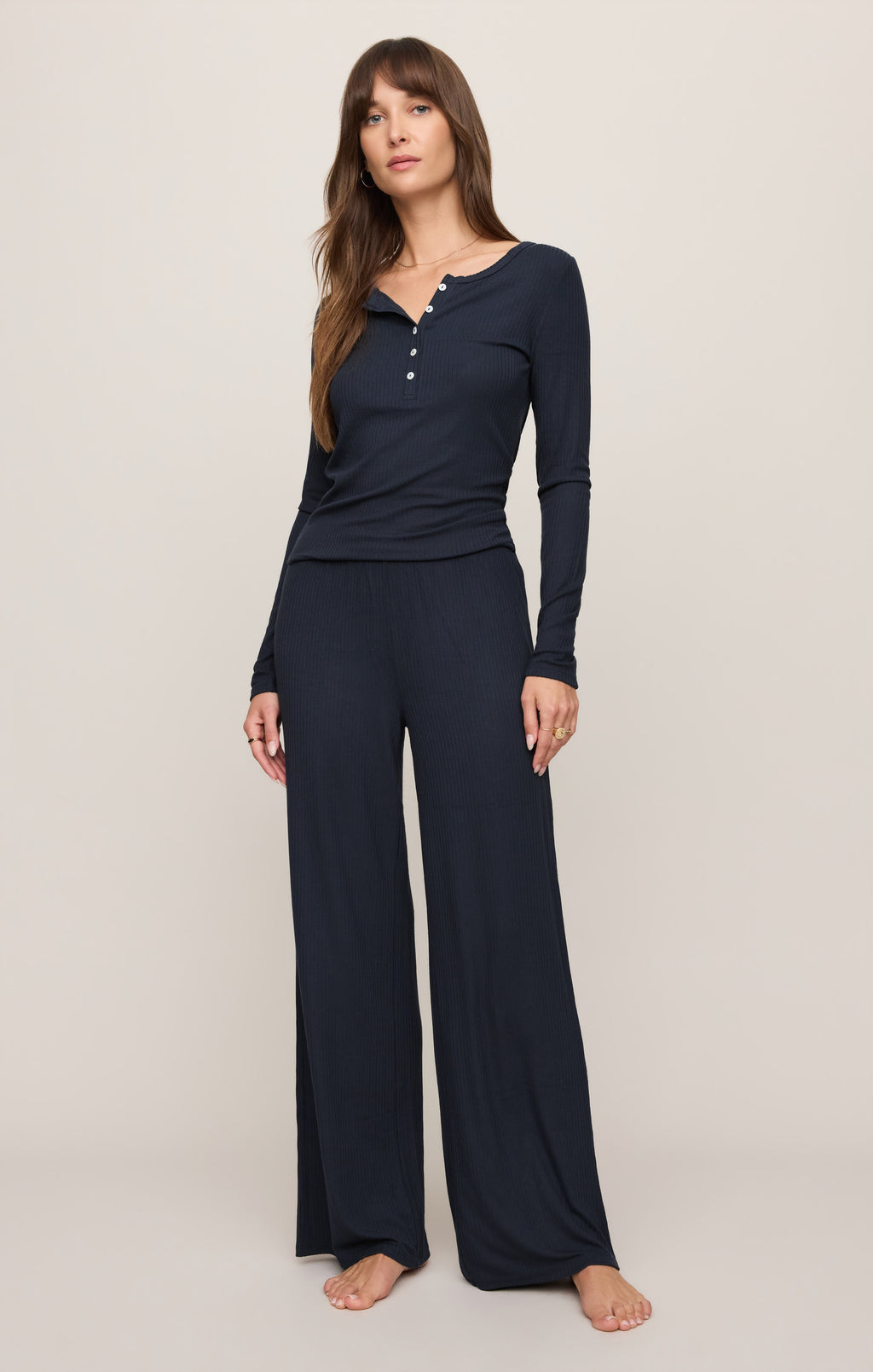 Just Right Rib Henley Top