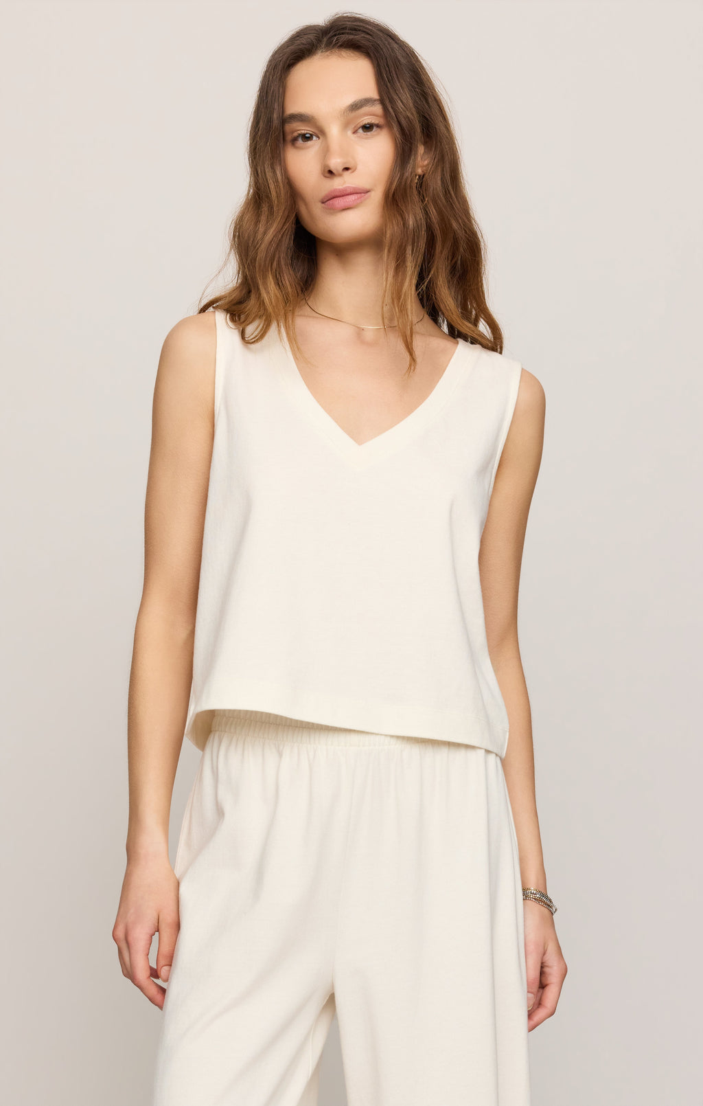 Sloane V-Neck Cotton Jersey Tank