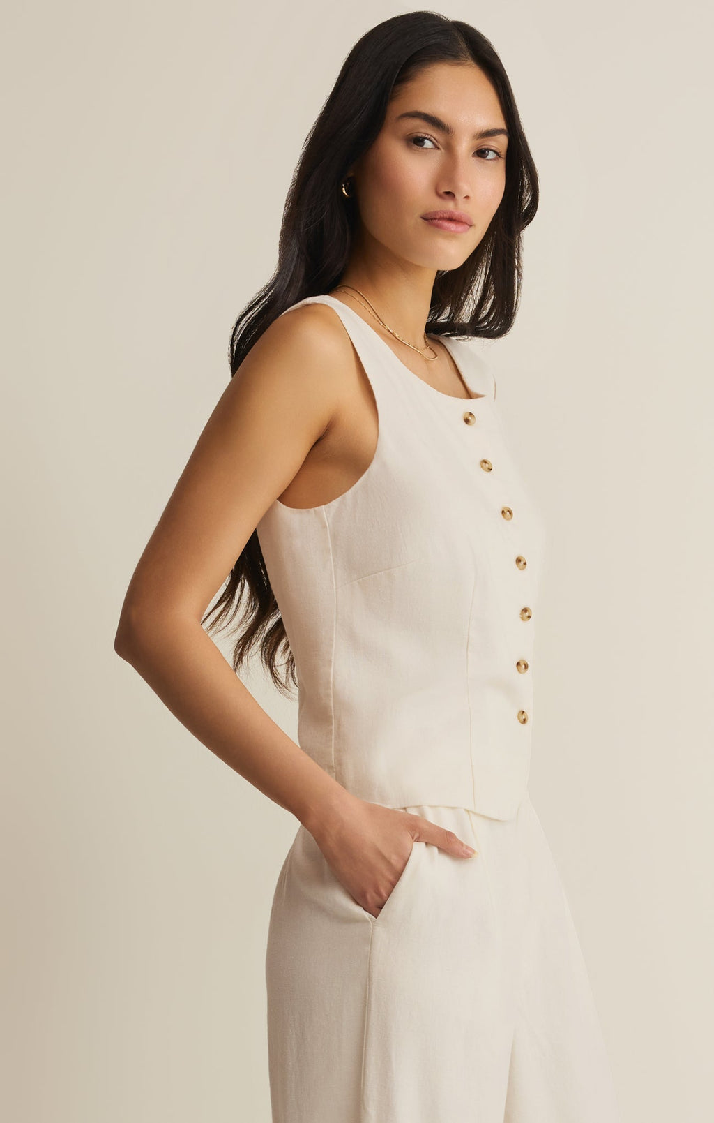 Roman Linen Vest