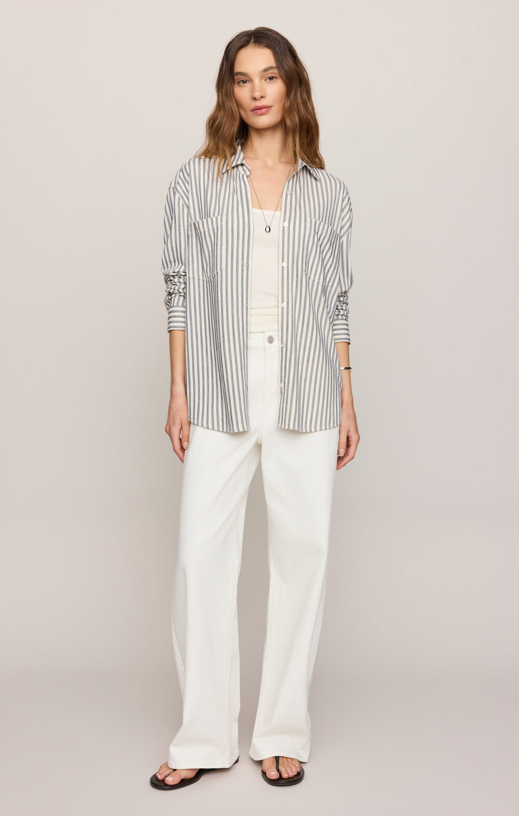 Reese Button Up Stripe Top