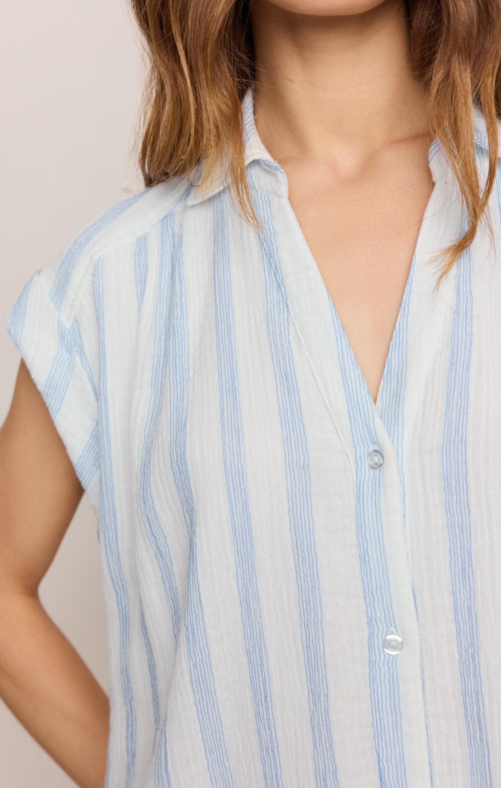 Shellbound Striped Gauze Dress