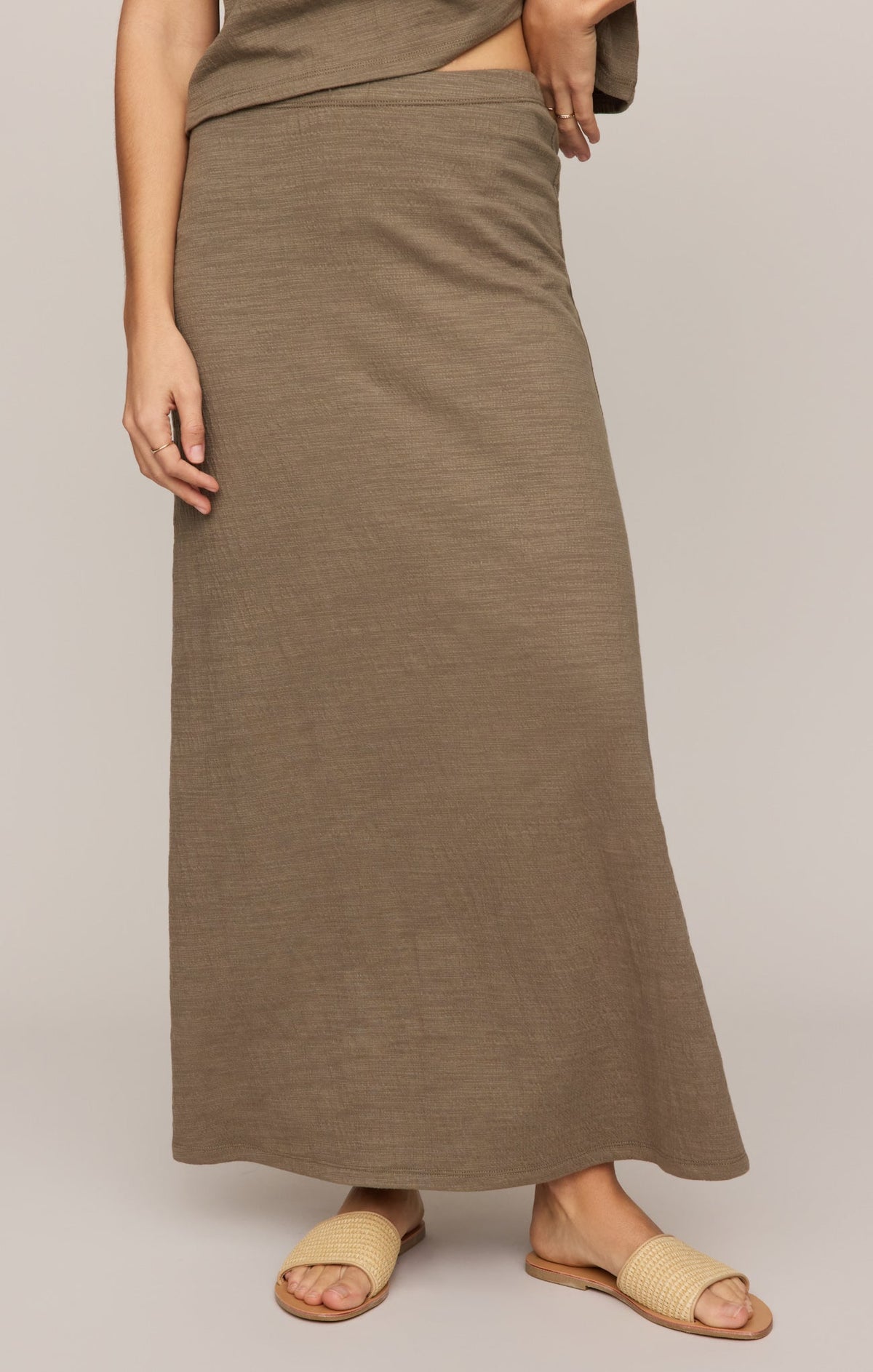 Delavine Textured Midi Skirt