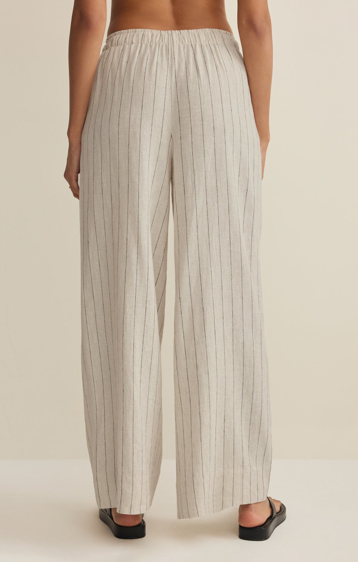 Henri Striped Linen Wide Leg Pant