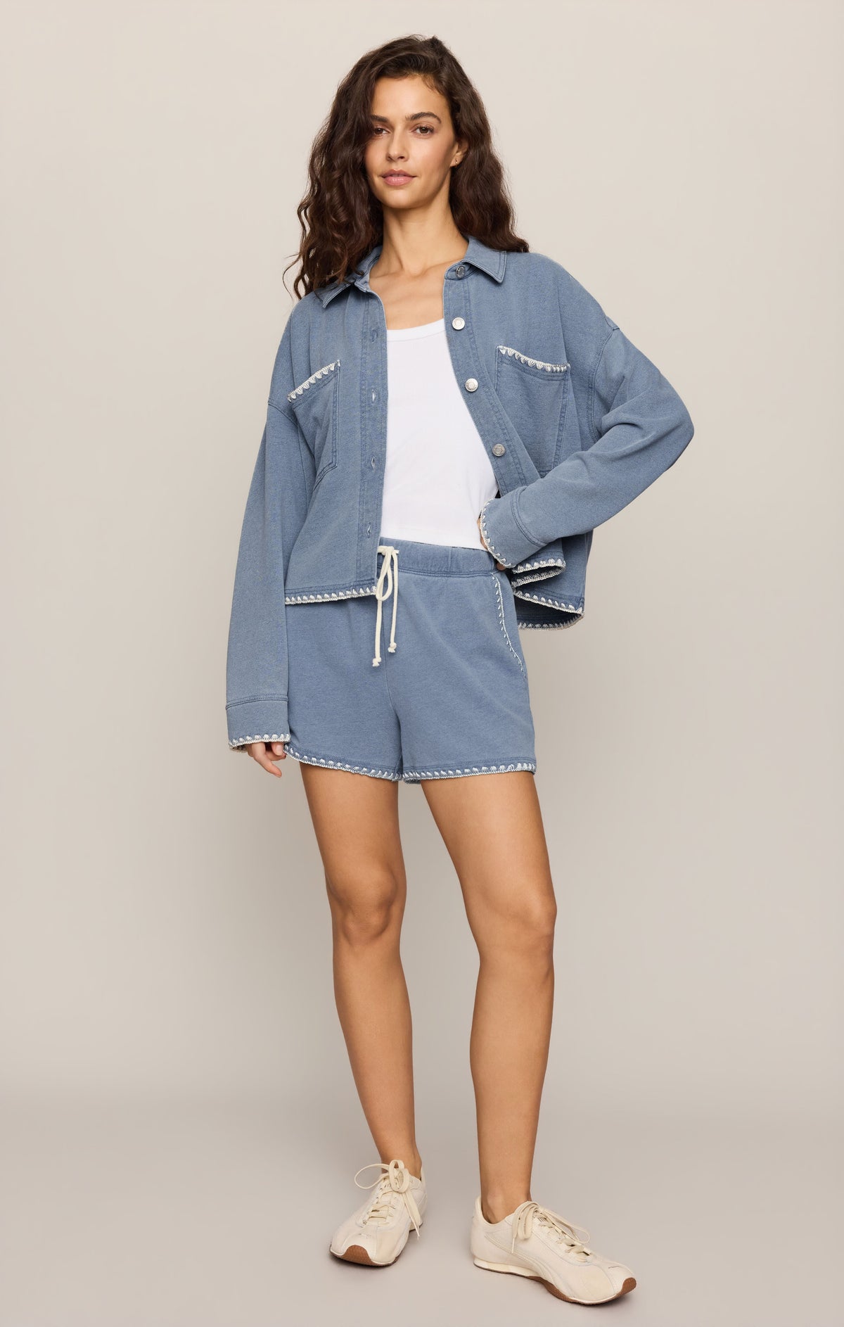 Hunter Whipstitch Knit Denim Short