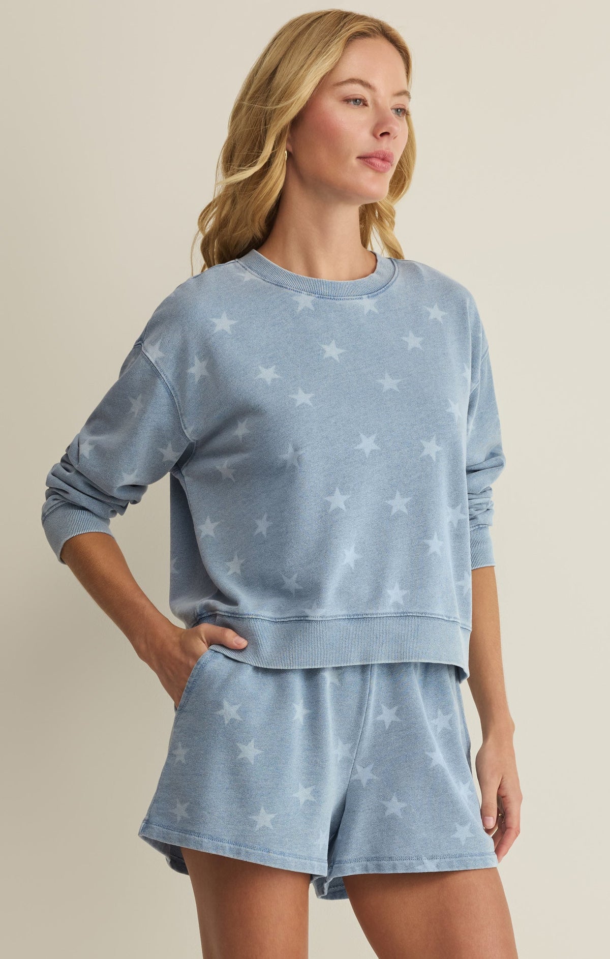 Written Stars Denim Sweatshirt