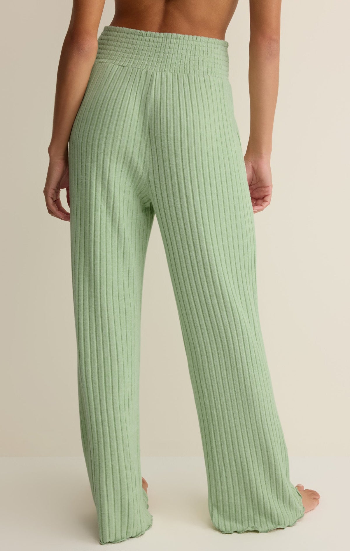 Dawn Smocked Silky Rib Pant