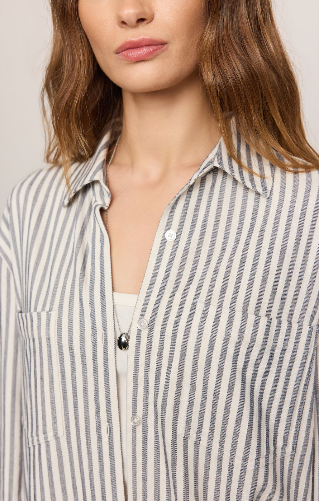 Reese Button Up Stripe Top