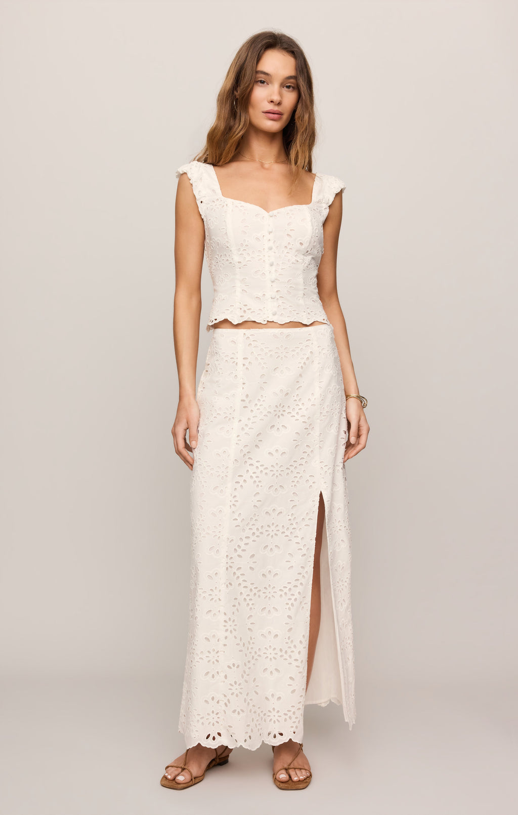 Emrie Eyelet Cropped Top