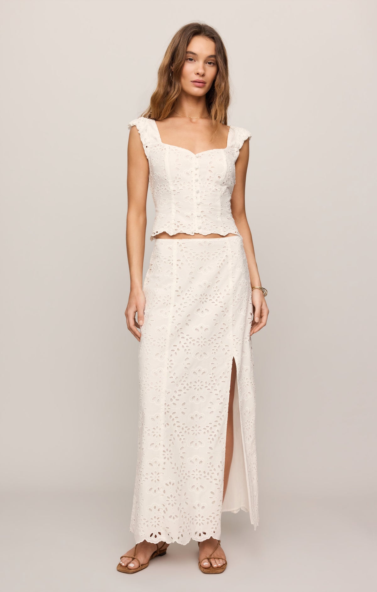 Emrie Eyelet Cropped Top