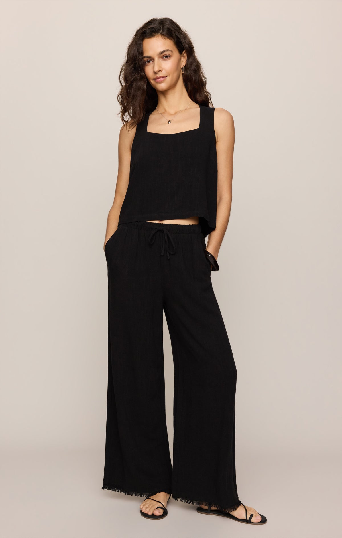 Charli Cropped Linen Tank