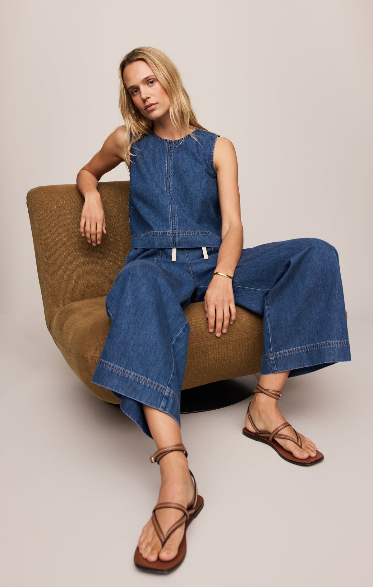 Sun Seeker Denim Cropped Tank