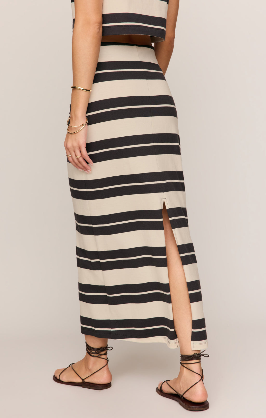 Gail Striped Midi Skirt