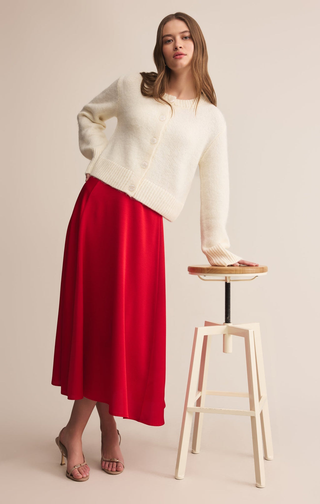 Northpointe Satin Midi Skirt