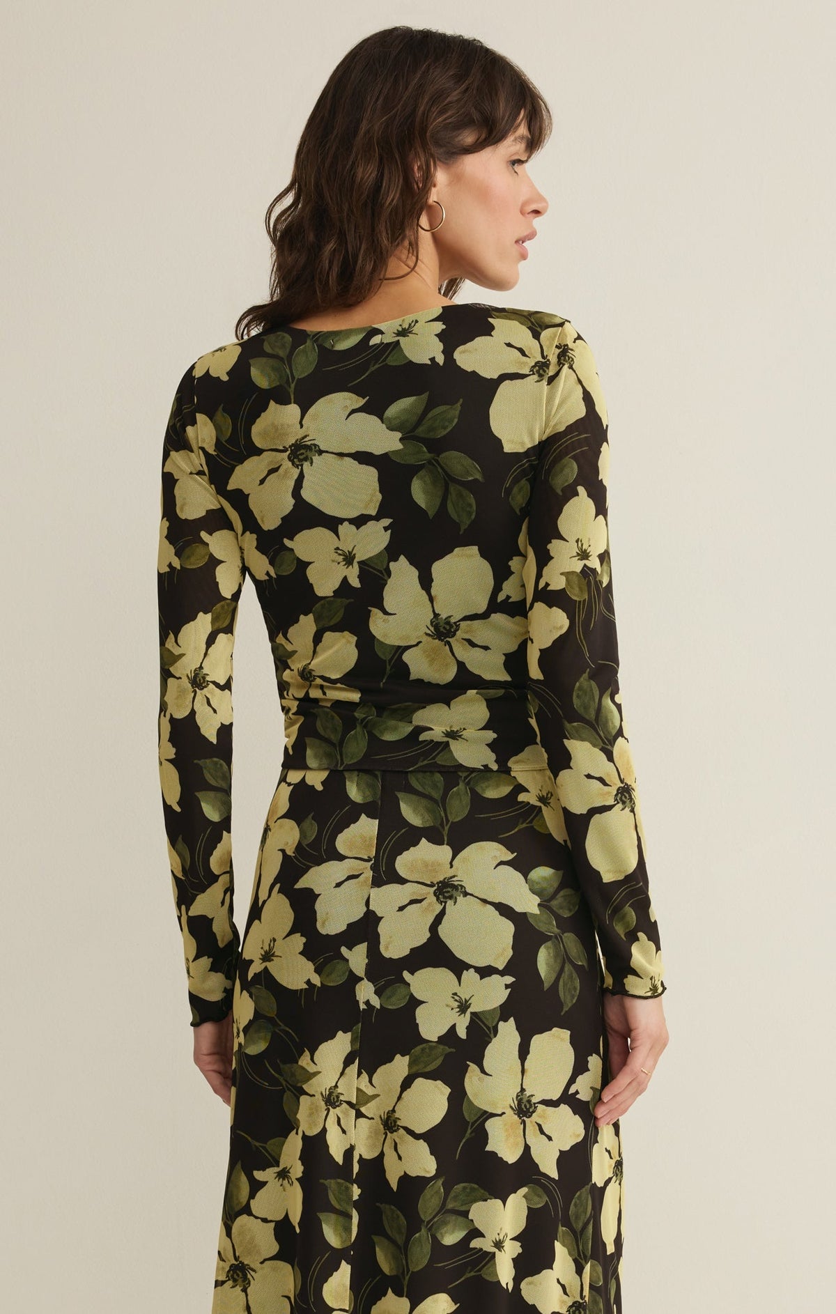 Taysha Ren Floral Mesh Top