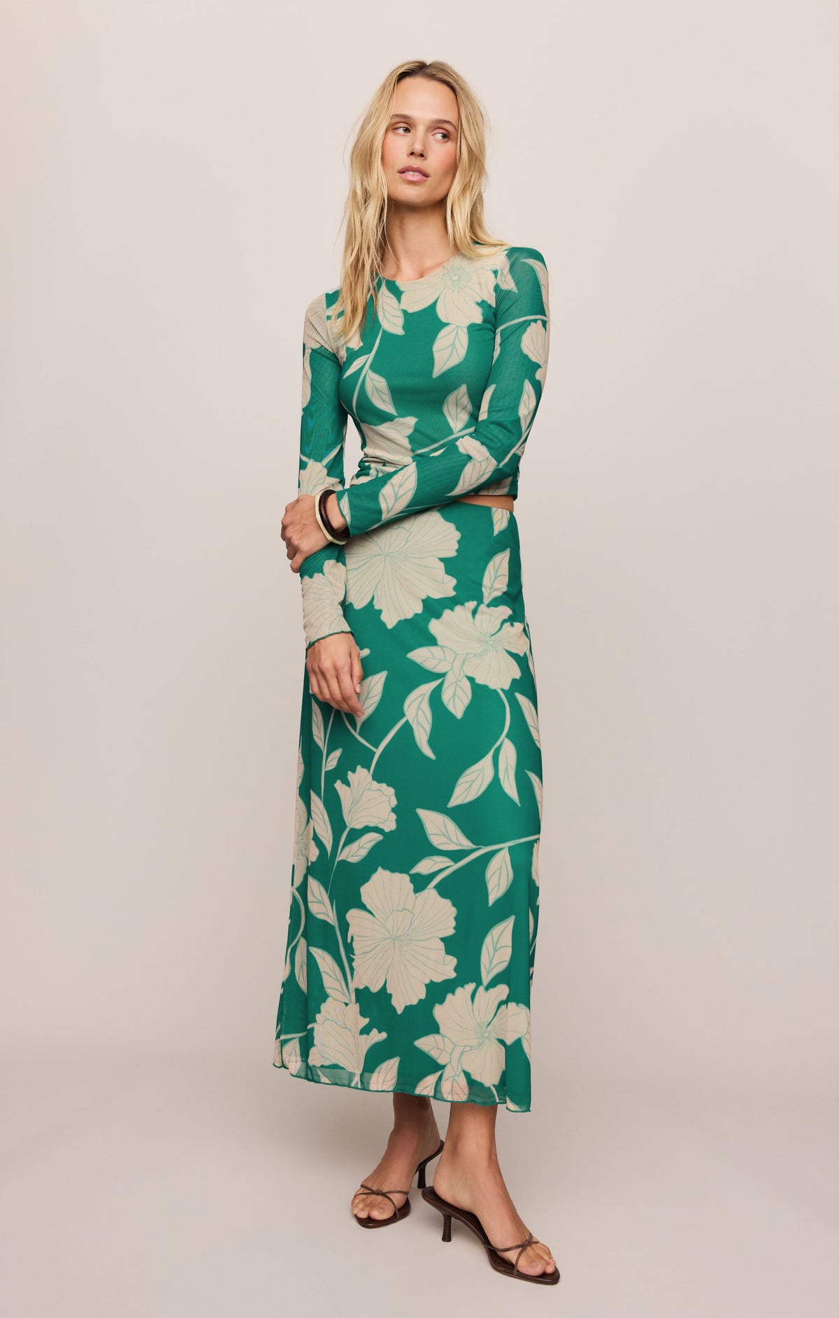 Taysha Bloom Floral Mesh Top