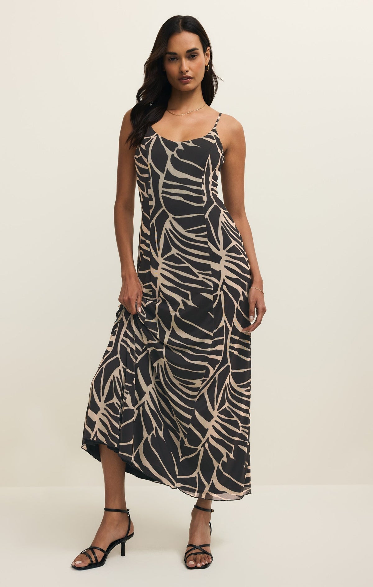 Charisma Tova Palm Mesh Maxi Dress