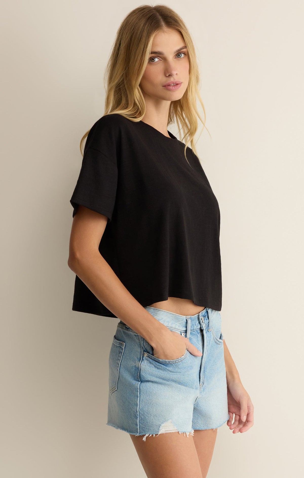 Sway Textured Cropped Tee
