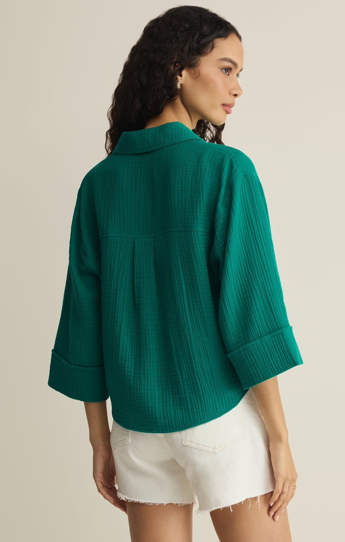 Helena Airy Gauze Button Up