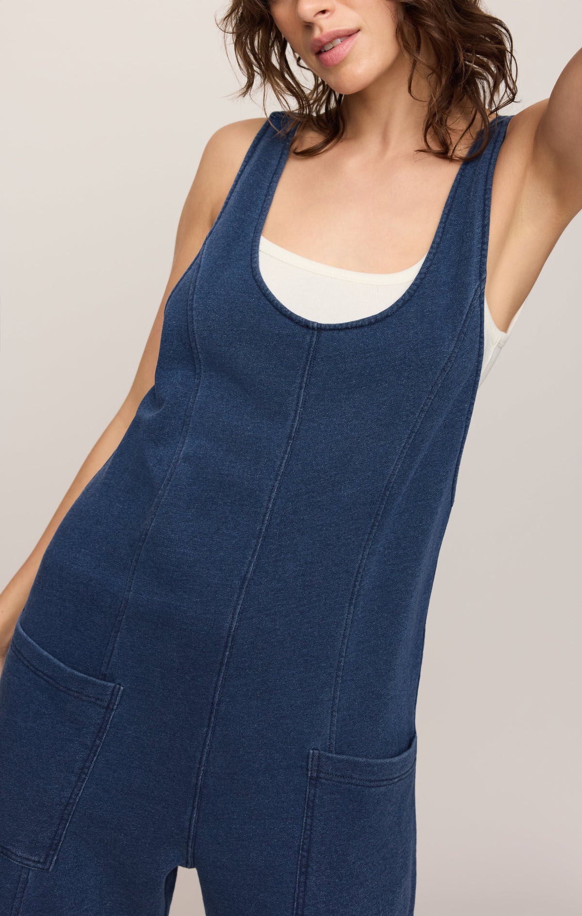 Dream All Day Knit Denim Overall