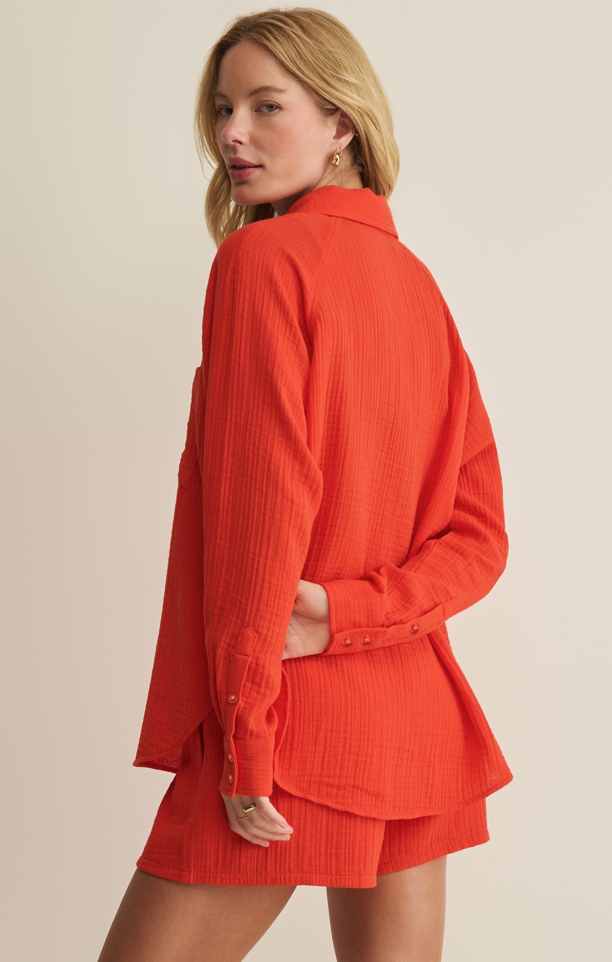 The Perfect Airy Gauze Button Up