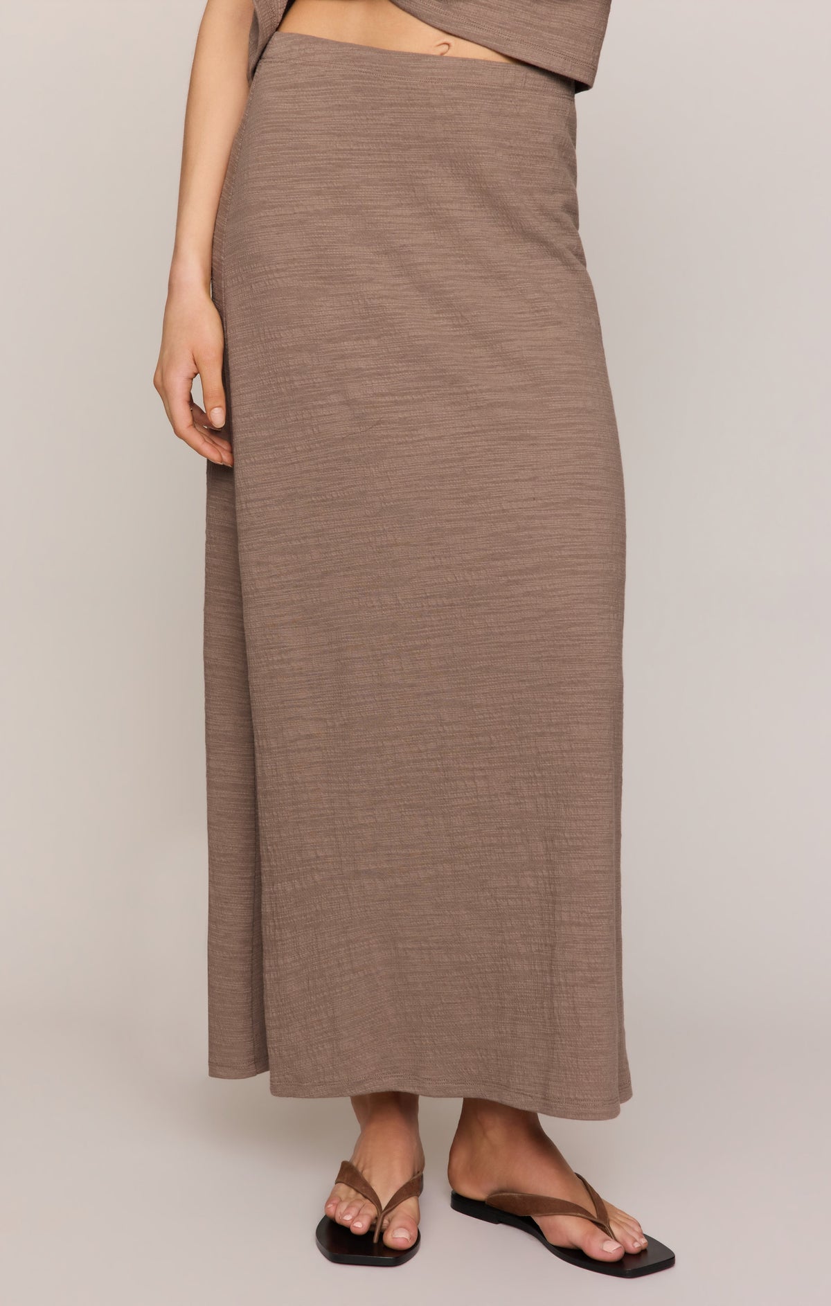 Delavine Textured Midi Skirt