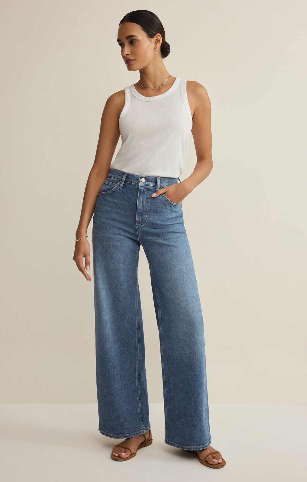 Nova High Rise Wide Leg Denim Pant