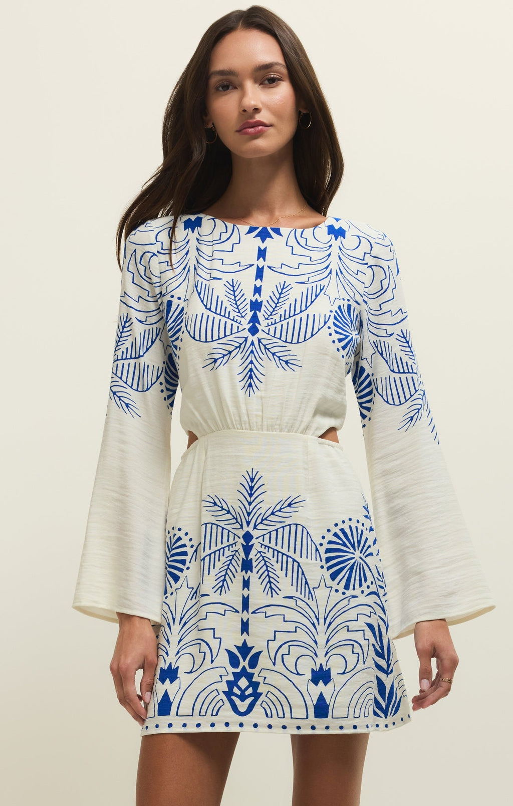 Tahina Airy Palm Mini Dress