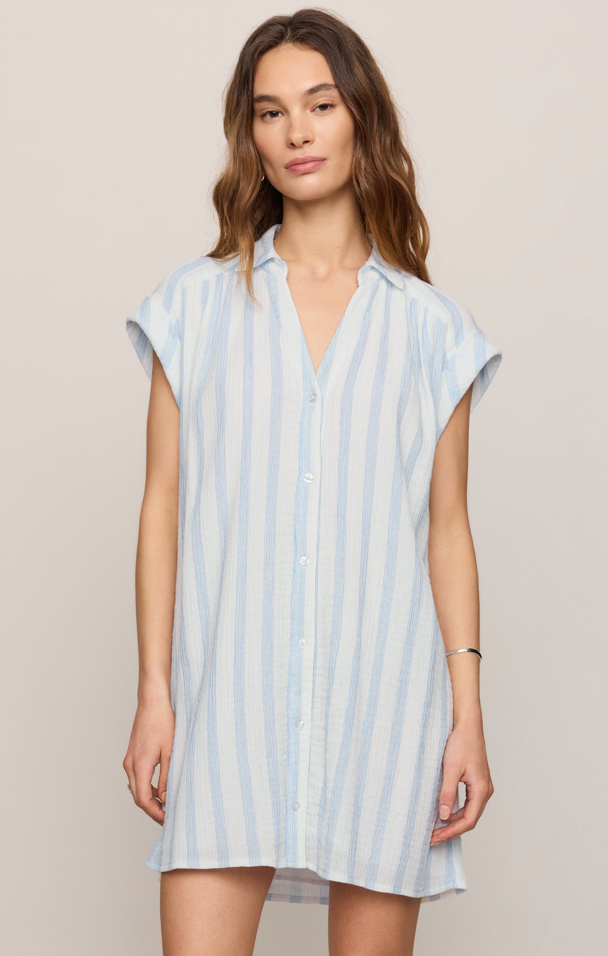 Shellbound Striped Gauze Dress
