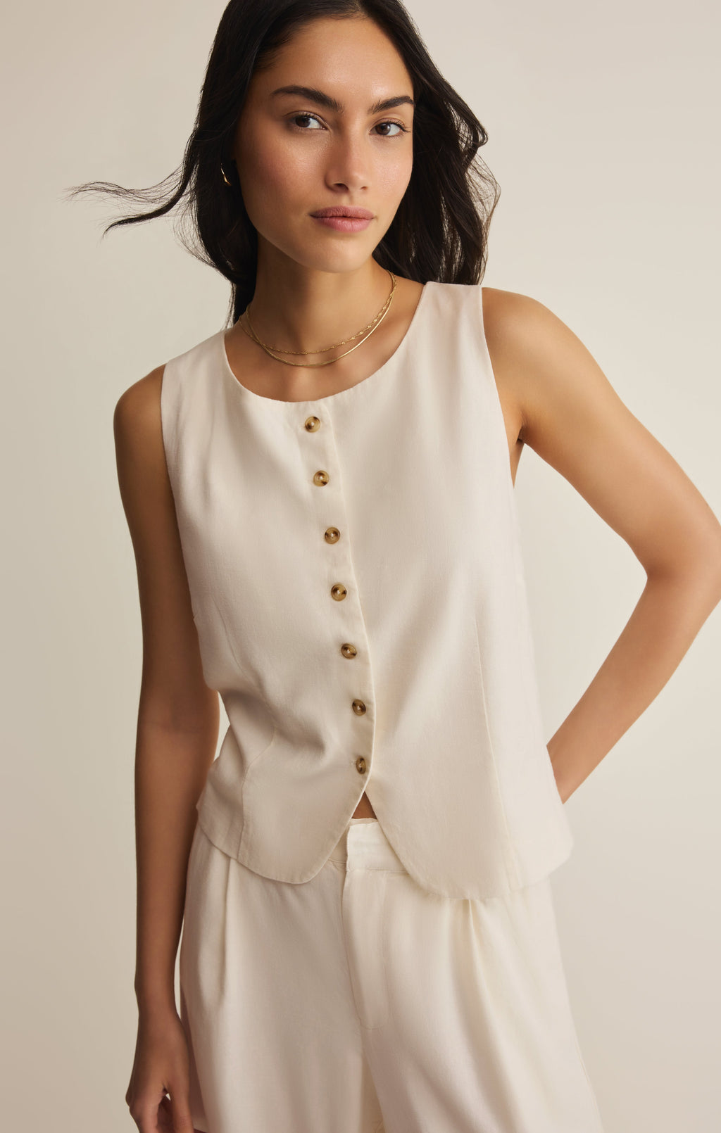 Roman Linen Vest