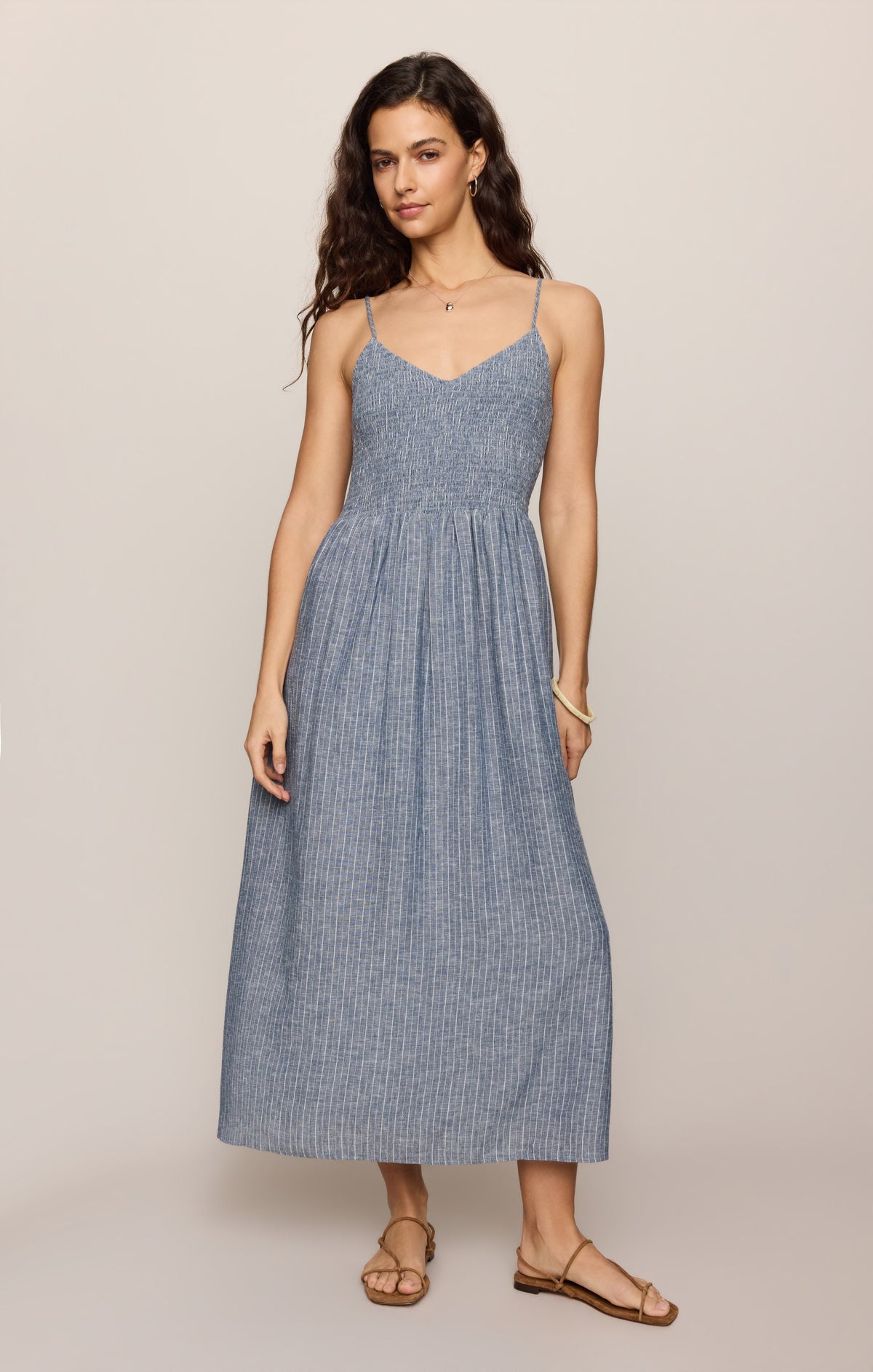 Romy Striped Linen Maxi Dress