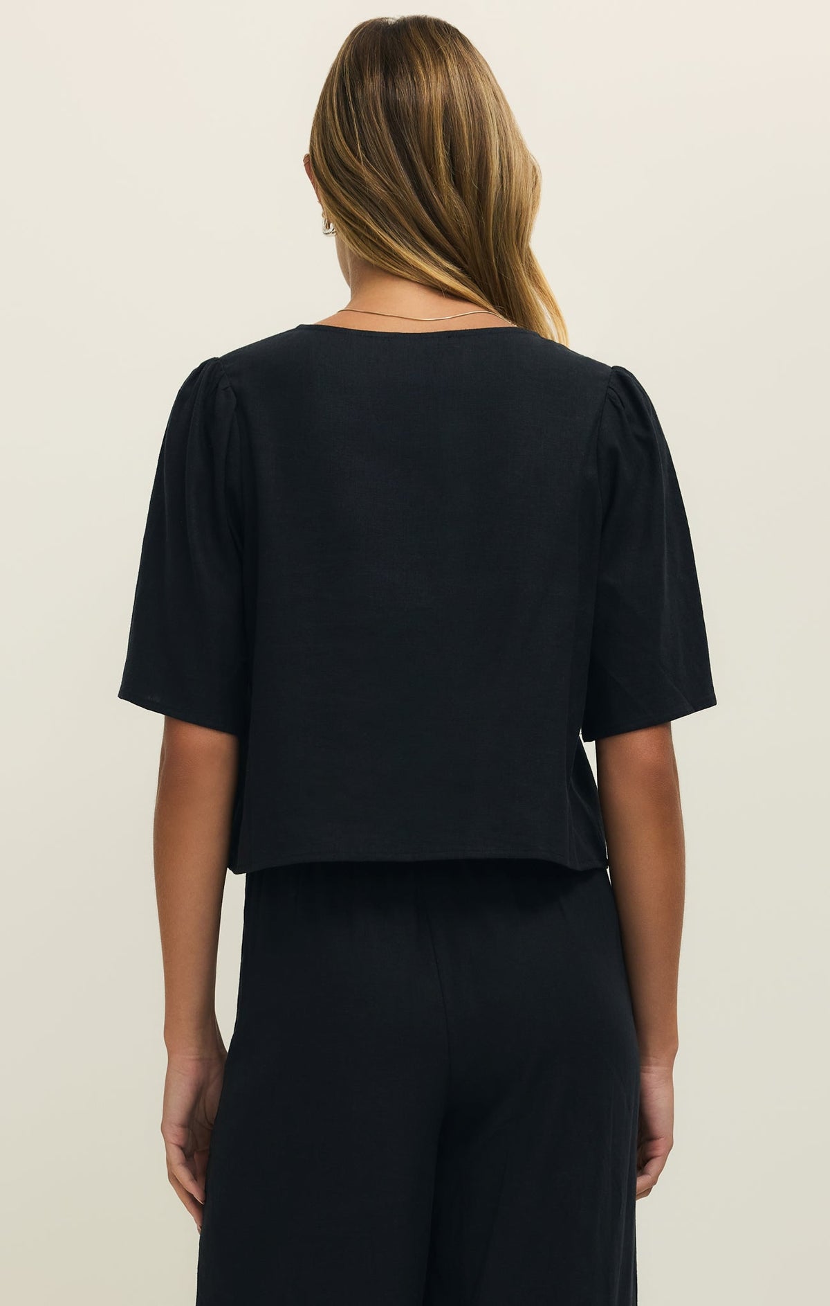 La Belle Linen Cropped Top