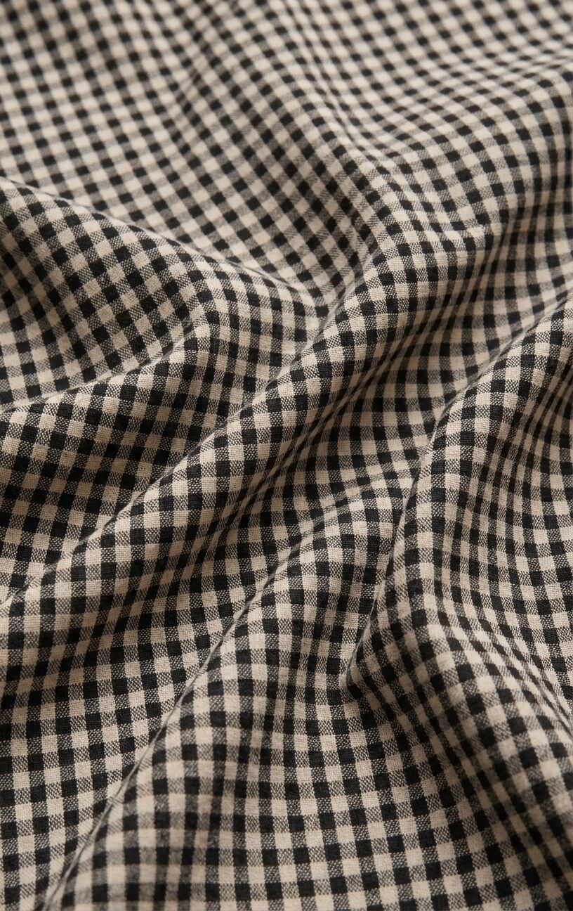 Merit Cropped Gingham Linen Top